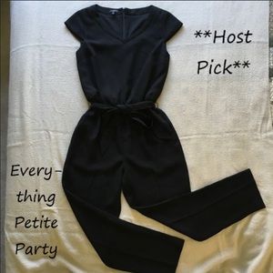 Talbots Black Cap-Sleeve Jumpsuit w/ POCKETS (EUC)